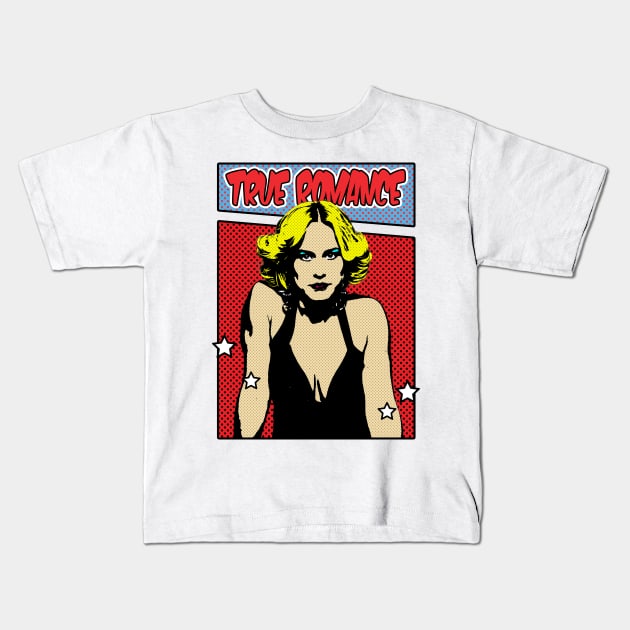 Patricia Arquette 80s Pop Art Comic Style Kids T-Shirt by Flasher